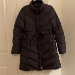 J.Crew charcoal grey long puffer coat
